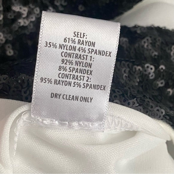 Bailey 44 Black & White Stripe Do The Hustle Sequin Bodycon Mini Dress Medium - Picture 8 of 9